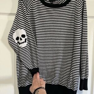 Torrid striped skull sweater